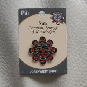 'Copper Sun' Pin Indigenous Design by Joe Wilson, Coast Salish